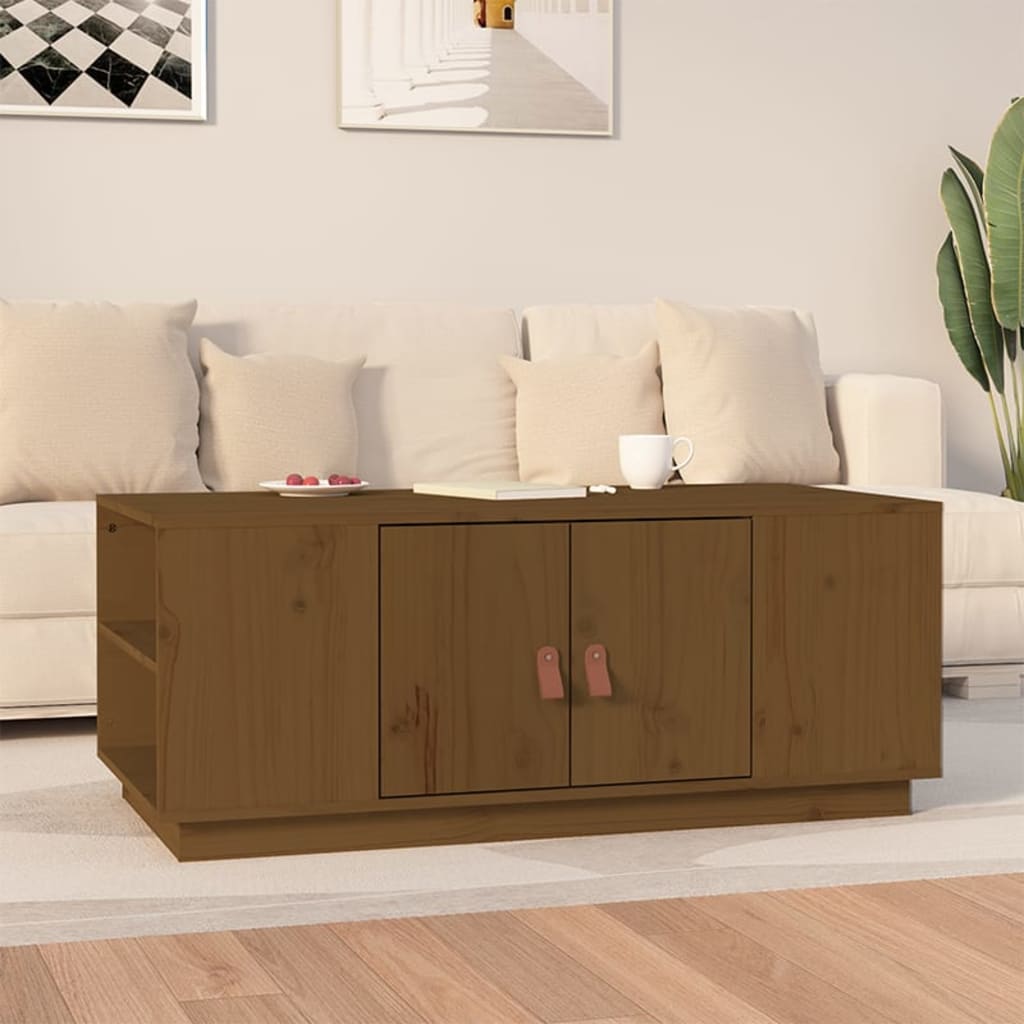 Table Basse Marron Miel 80x50x35 Cm Bois Massif De Pin - Table Basse Marron Miel 80x50x35 Cm Bois Massif De Pin Table Basse Meuble Salon Table Dappoint Table Laterale Bois Massif 83552406
