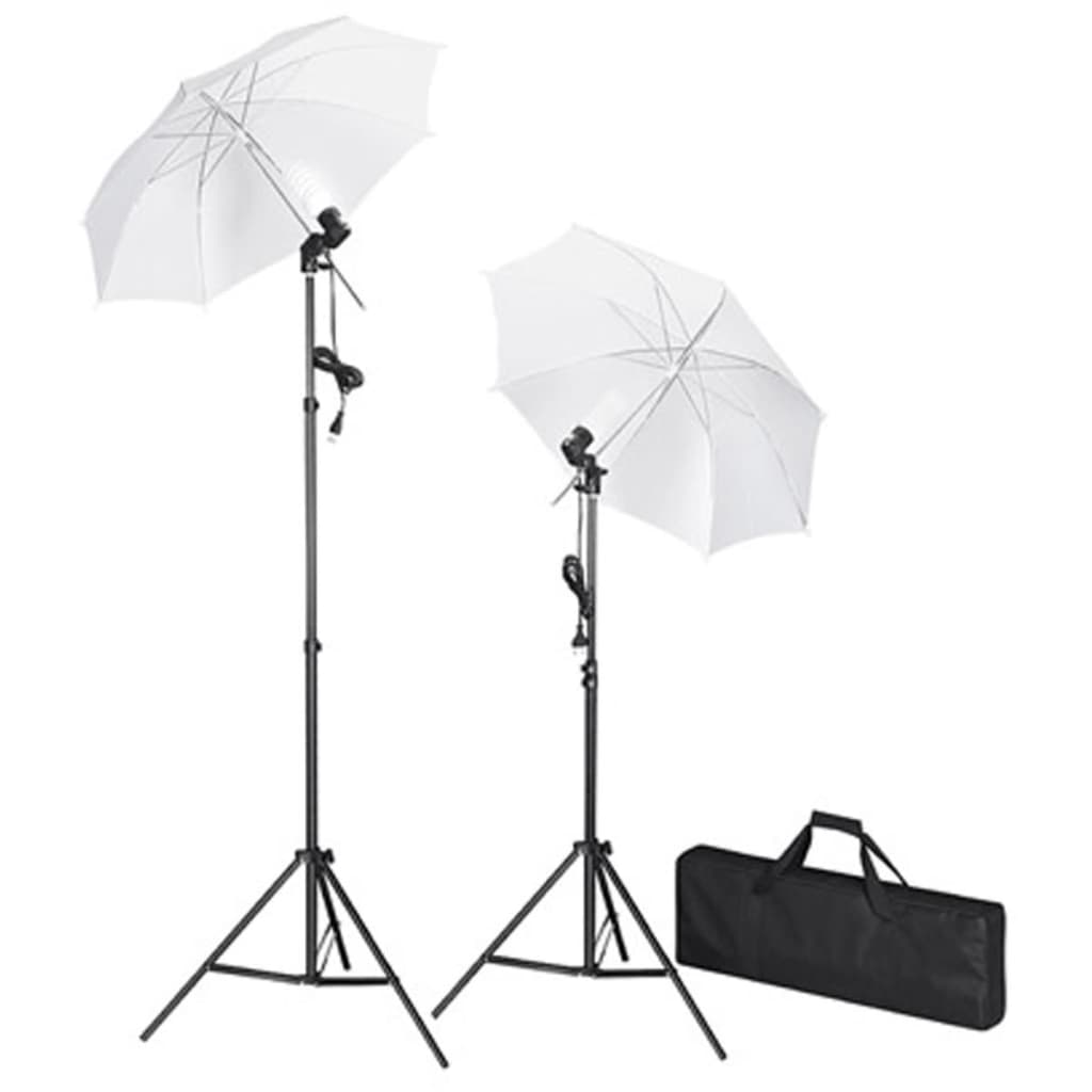 Kit de estudio telón fondo blanco 600x300 cm y luces v1786 unico / negro
