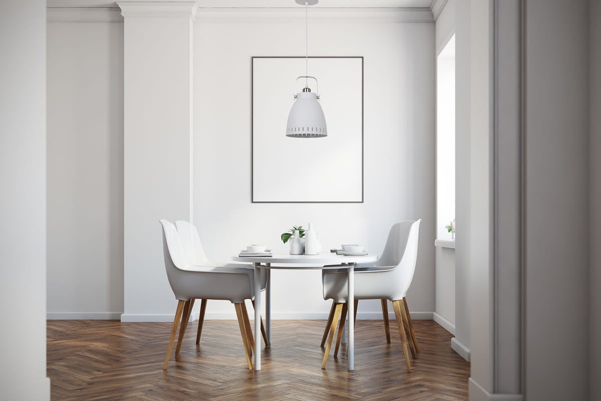 Suspension industrielle et rétro Franklin Sablé blanc, nickel satiné - 3