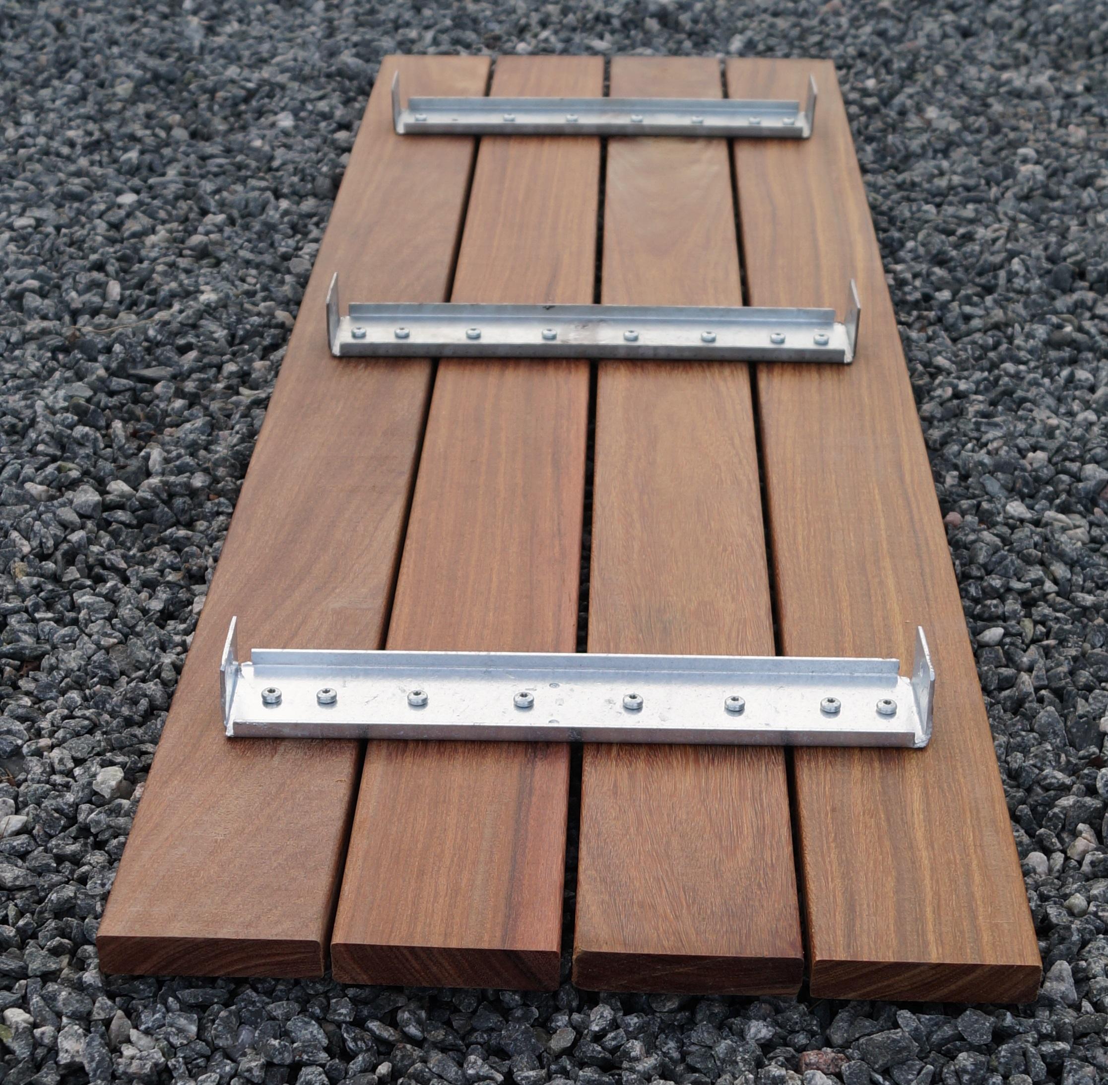 Banco de jardín Cumaru 115 cm x 50 cm x 30 cm, malla 5 x 10 cm, - 6