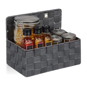 Cestino Metallico Relaxdays 16x31x21cm - Design A Rete, Manici Legno, Bianco, Per Casa - Foto 9