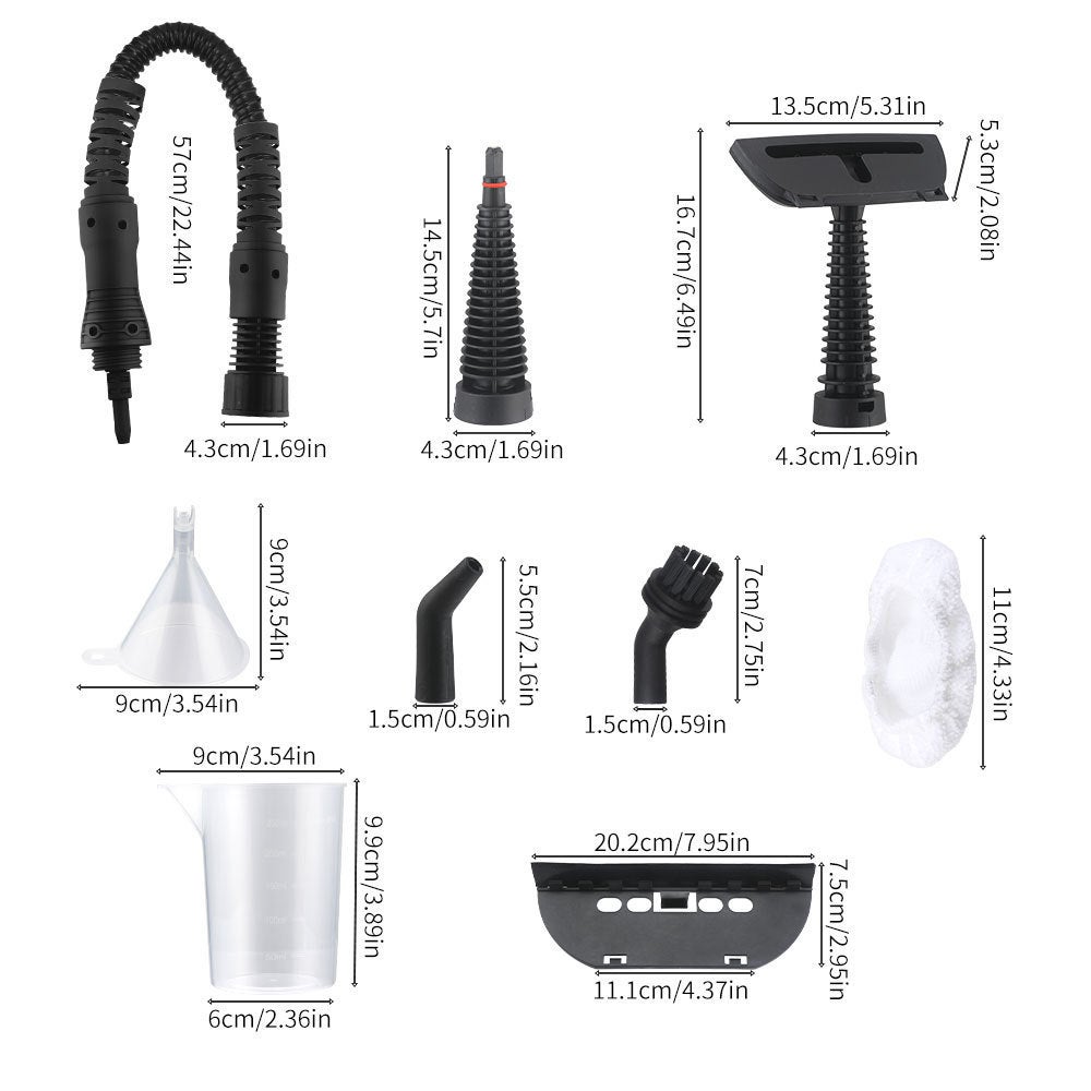 Nettoyeur vapeur portatif à pression avec 9 accessoires, nettoyeur vapeur portable pour le nettoyage - 7