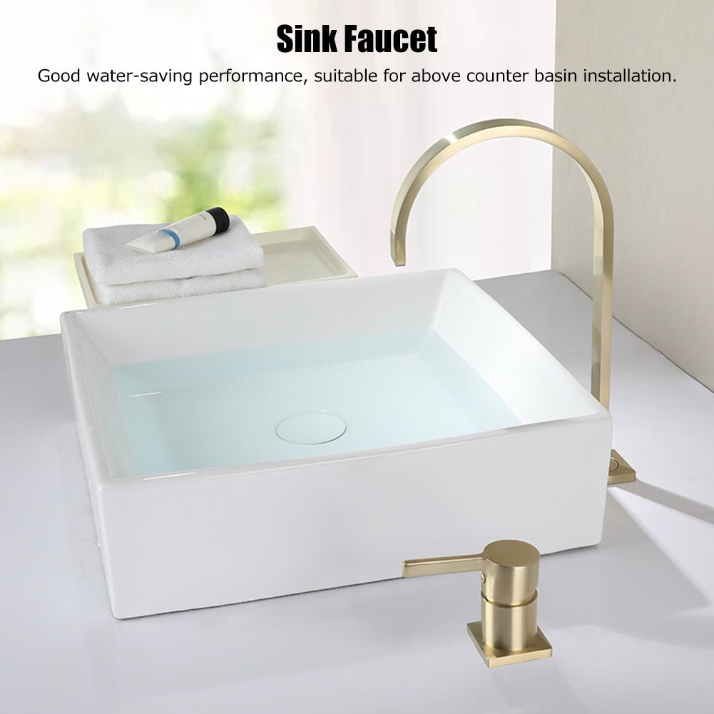 G1/2 Single Handle Above Counter Basin Sink Faucet Hot Cold Mixing Water Tap Bathroom Supply - 8