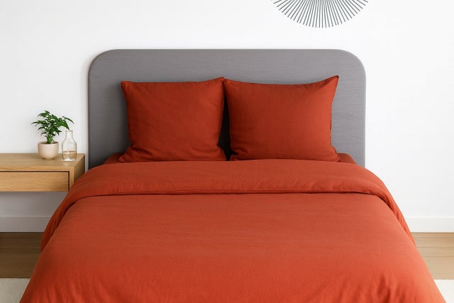 Parure de lit UNI Micro Lavée - 140x200 / Bisque