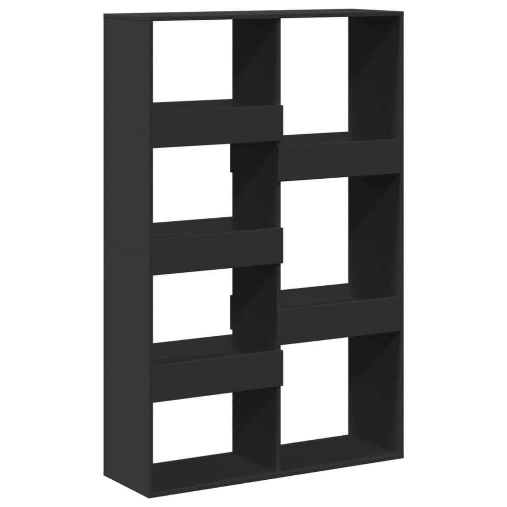 Biombo separador de ambientes - madera ingeniería negro 100x33x155,5 cm