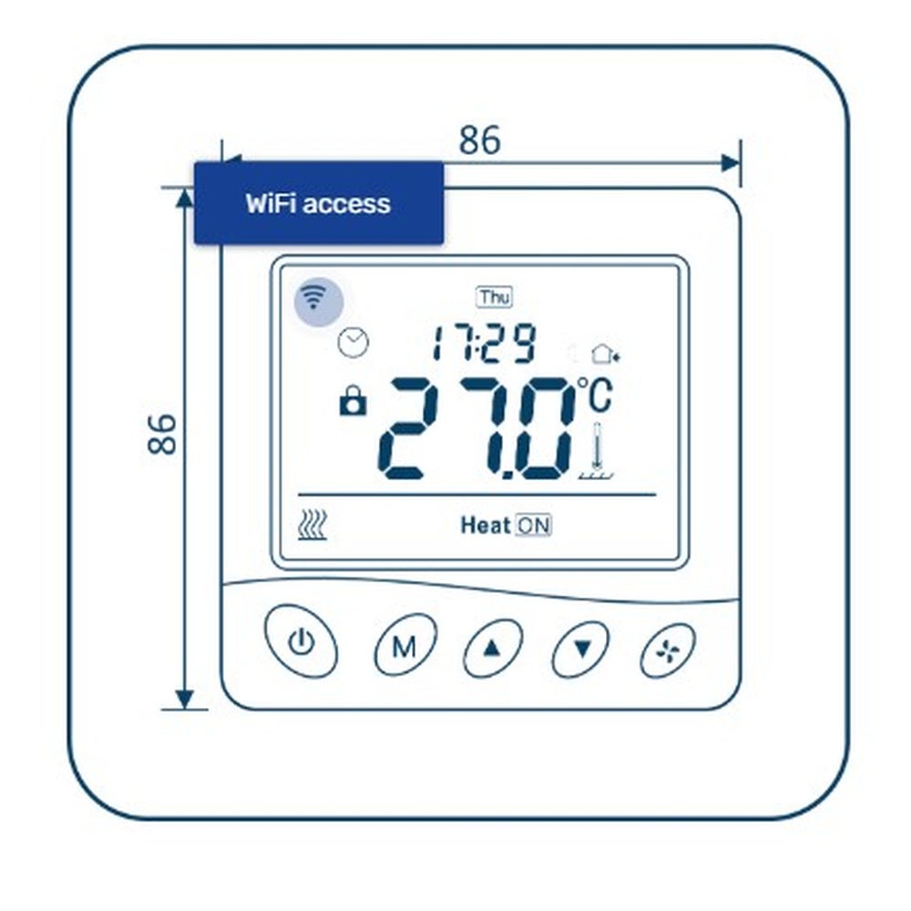 Zestaw do ogrzewania podłogowego 14 m², 200 W/m² + termostat W350 Wi-Fi programowalny - 8