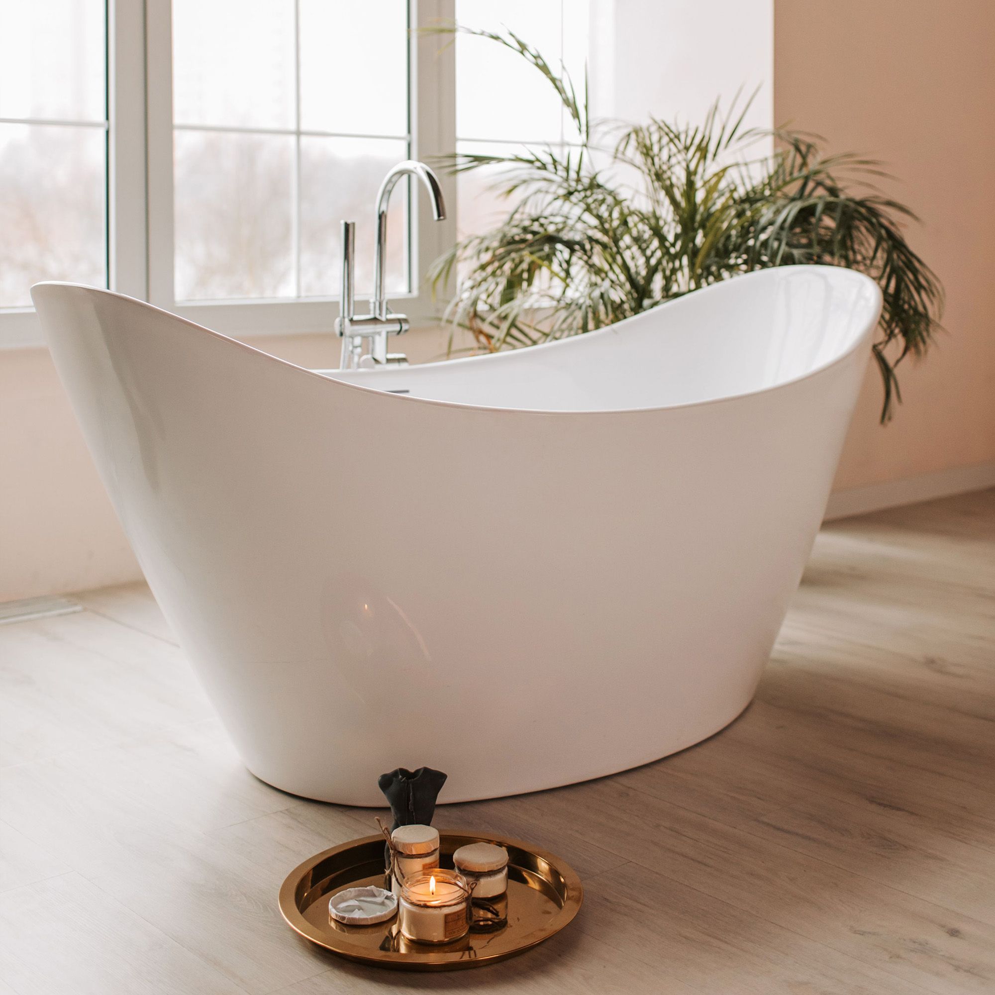 BAÑERA DE PIE REA FERRANO 150CM WHITE 150X80X69CM - 4