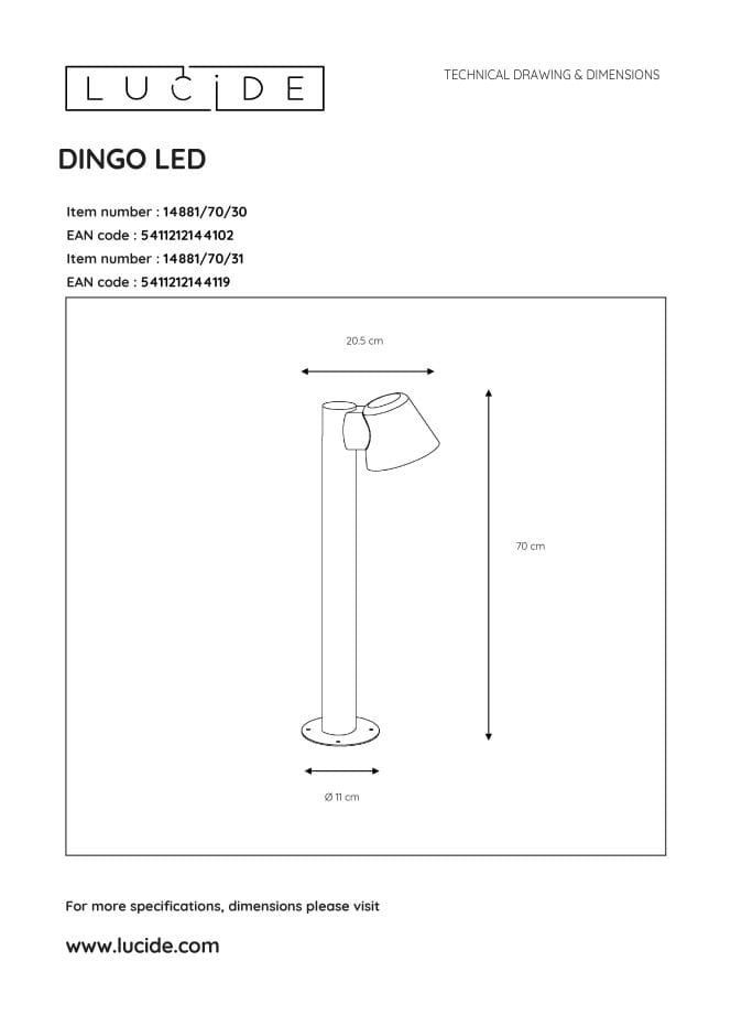 Borne extérieure moderne LED dimmable Doug - 6