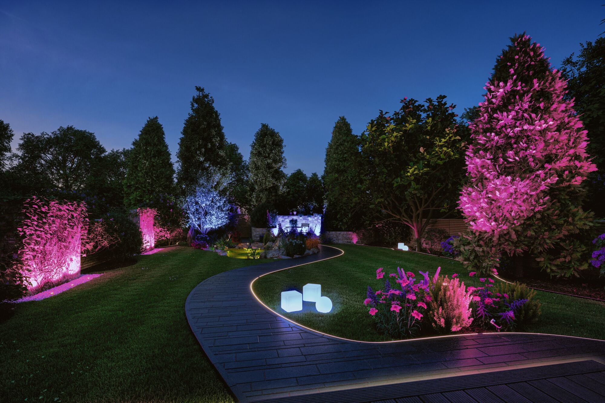 Plug & Shine Projecteur de jardin LED Smart Home Zigbee 3.0 Pike Kit de base IP65 RGBW+ 3x4,2W 21VA Anthracite - 8