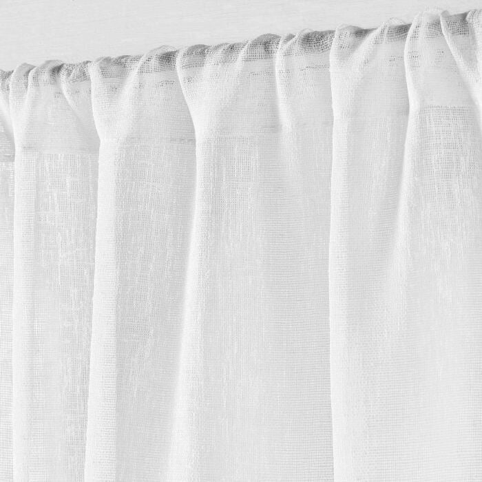 Paire De Voilages 'Candide' Passe-tringle - 2 Panneaux 70x200 Cm Blanc Sablé - Neuf 100% Polyester