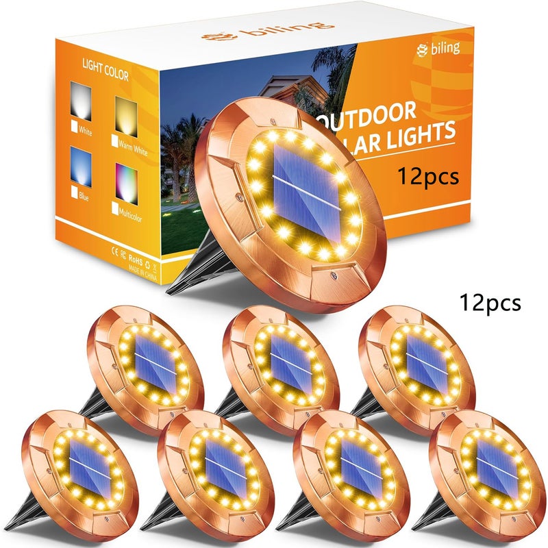 Zestaw 8 lamp solarnych zewnętrznych, lampy solarne, wodoodporne lampy solarne do krajobrazu, dekoracyjne lampy ogrodowe, ciepłe światło