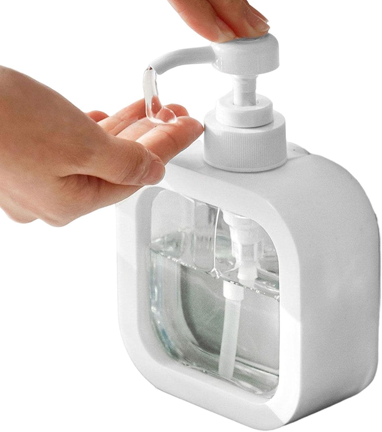 Przenośny dozownik mydła z możliwością ponownego napełniania - Do szamponu i balsamu podróżnego - 300 ml - Wymiary 10,2 x 5 x 17,5 cm - Puste butelki