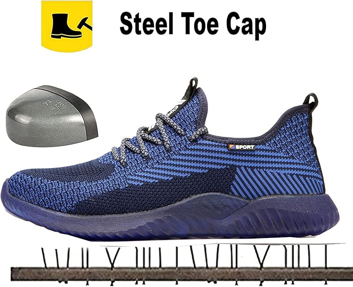 Chaussures de Sécurité Unisexes à Bout en Acier - Baskets Légères Résistantes à la Perforation pour l'Industrie et la Construction - 3