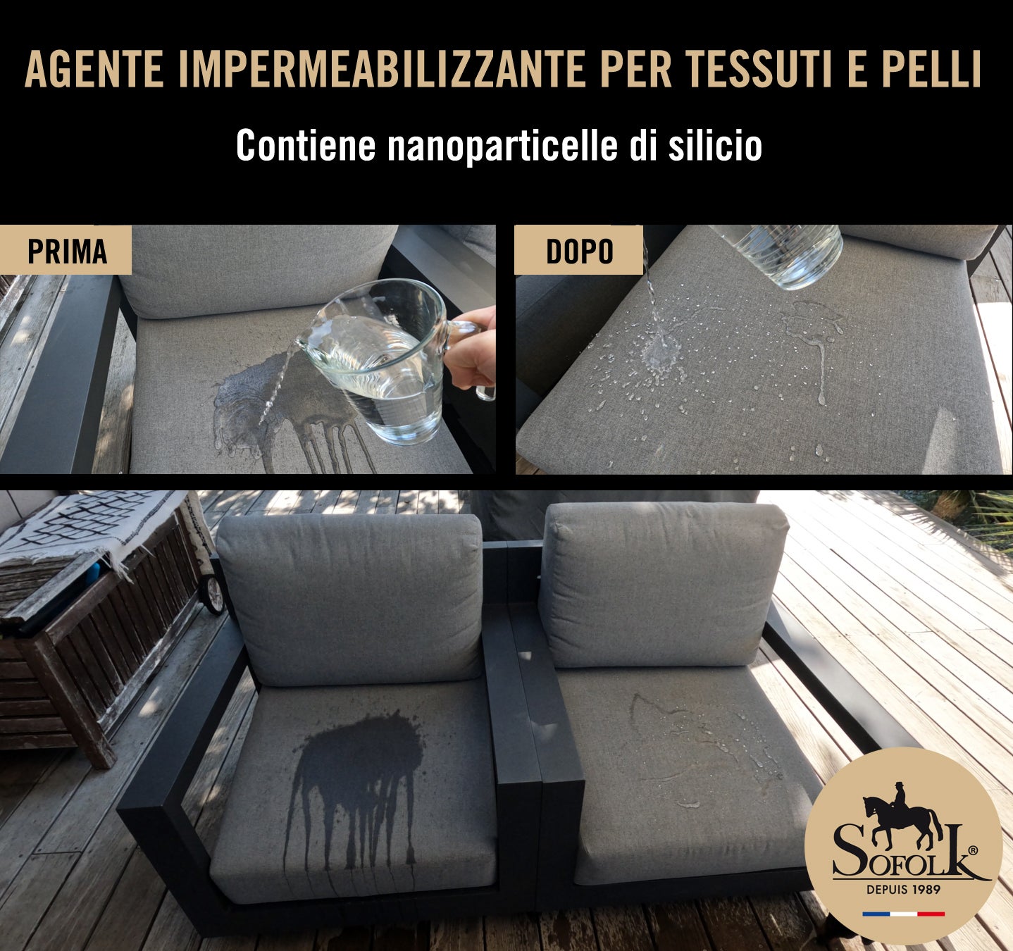 Impermeabilizante repelente e anti-manchas para tecidos e couros SOFOLK - 200ml - 6