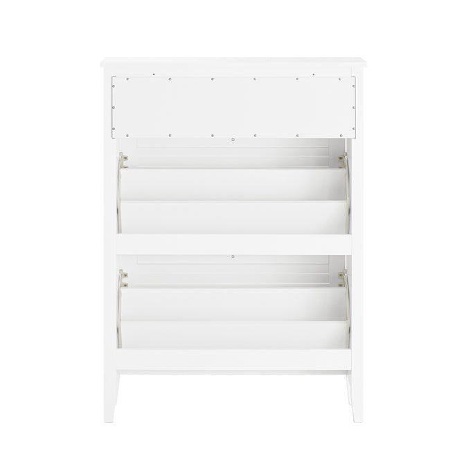 SoBuy Armoire à Chaussures Commode à Chaussures 2 Abattants Meuble de Rangement à Chaussures Meuble d'entrée, FSR152-W - 8