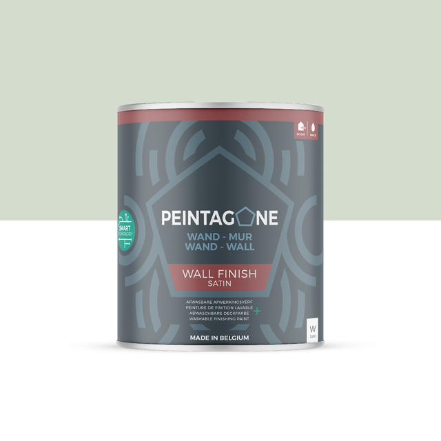 Peinture de finition ultralessivable pour murs int. & ext. - Wall Finish Satin, 1 l, Green Peace (PE194) - PEINTAGONE