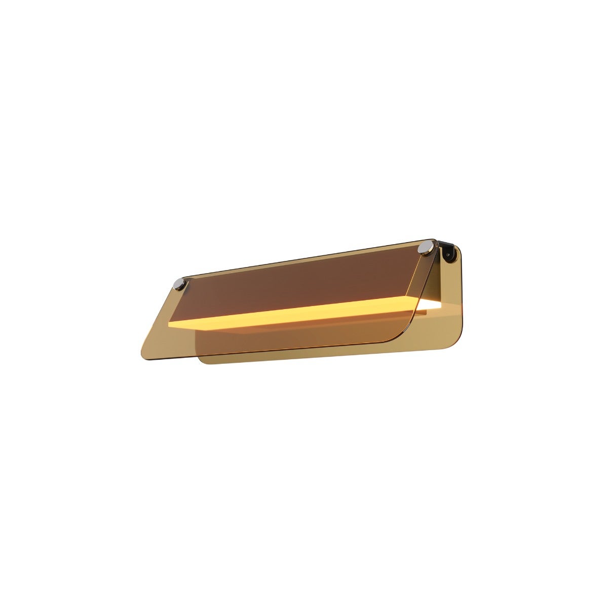 Kinkiet LED listwa w szklanych osłonach FLAT czarno-bursztynowy 6W ciepła 730lm szkło wym:8,2x30x11cm IP20 Maytoni