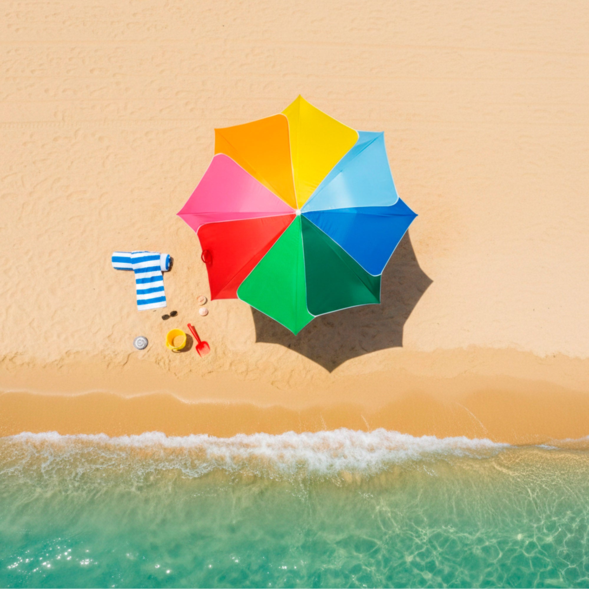 Aktive Beach Sombrilla de playa inclinable y protección UV50 multicolor D180 cm - 7