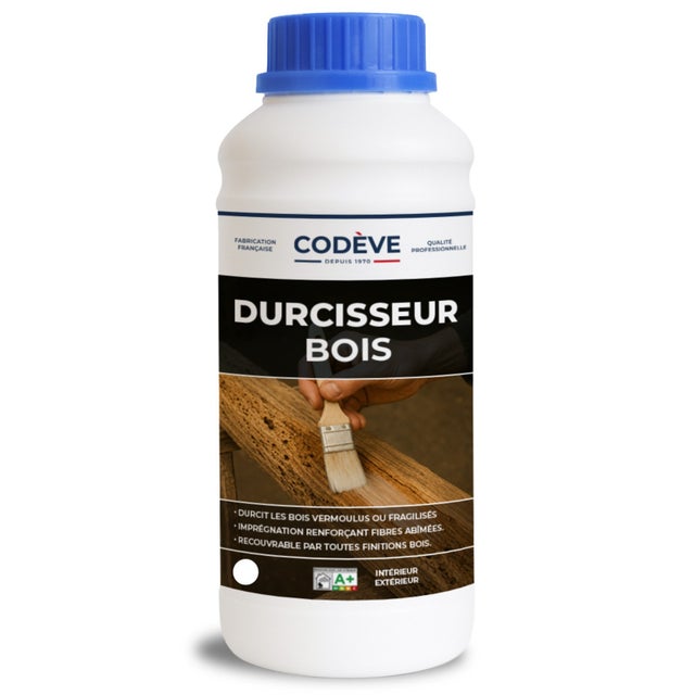Durcisseur Bois - 1 L - Codeve Bois - Pour Le Durcissement D'un Bois Vermoulu, Friable, Ramolli Ou Pourri.