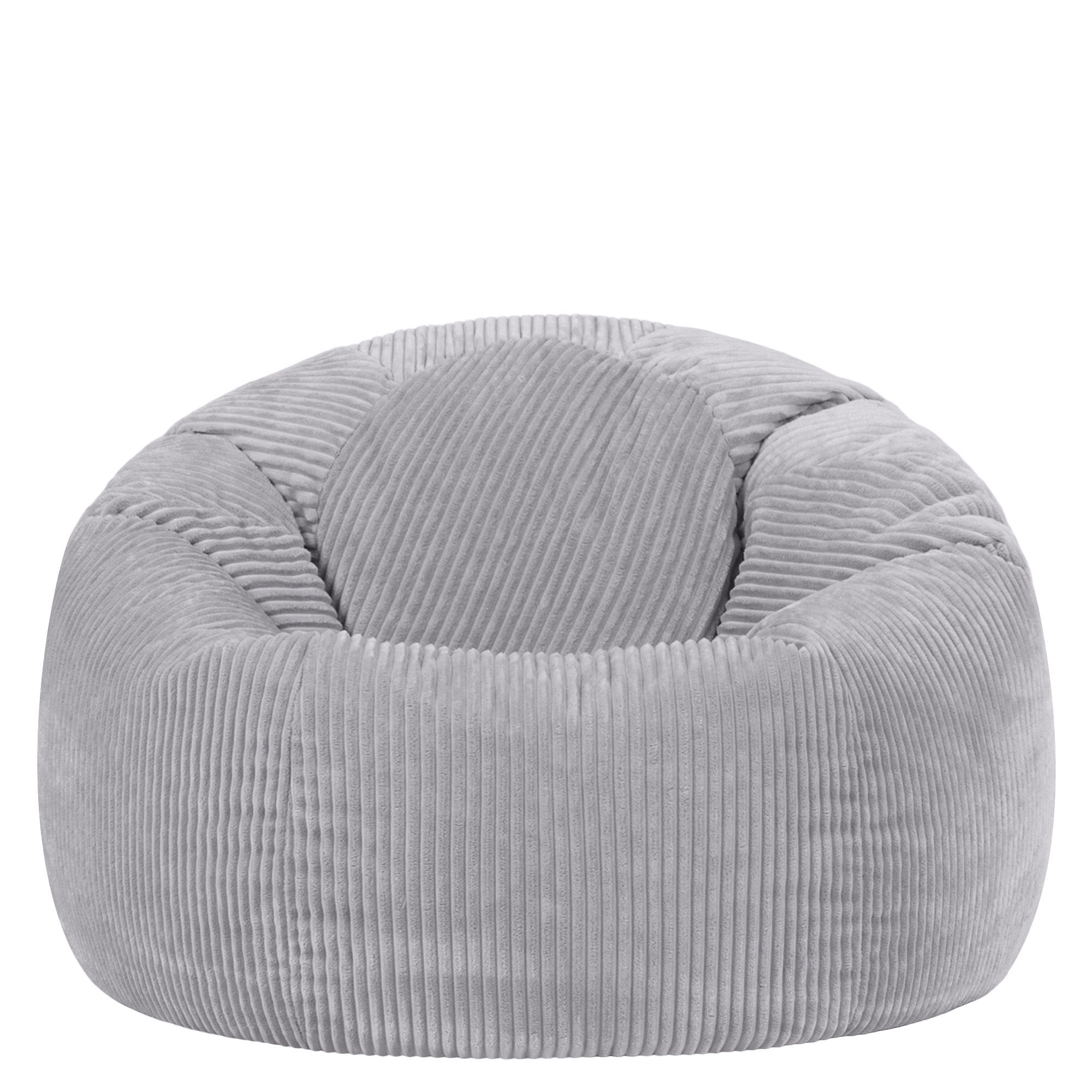 Pouf fauteuil Icon velours côtelé gris clair, salon, chambre, 85x85cm, Made in Allemagne, Oeko-Tex® - 4