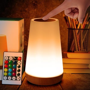 Lampada da comodino ricaricabile touch - Luce notturna a LED dimmerabile con telecomando - 7 colori RGB e 9 modalità colore dinamiche | Leroy Merlin