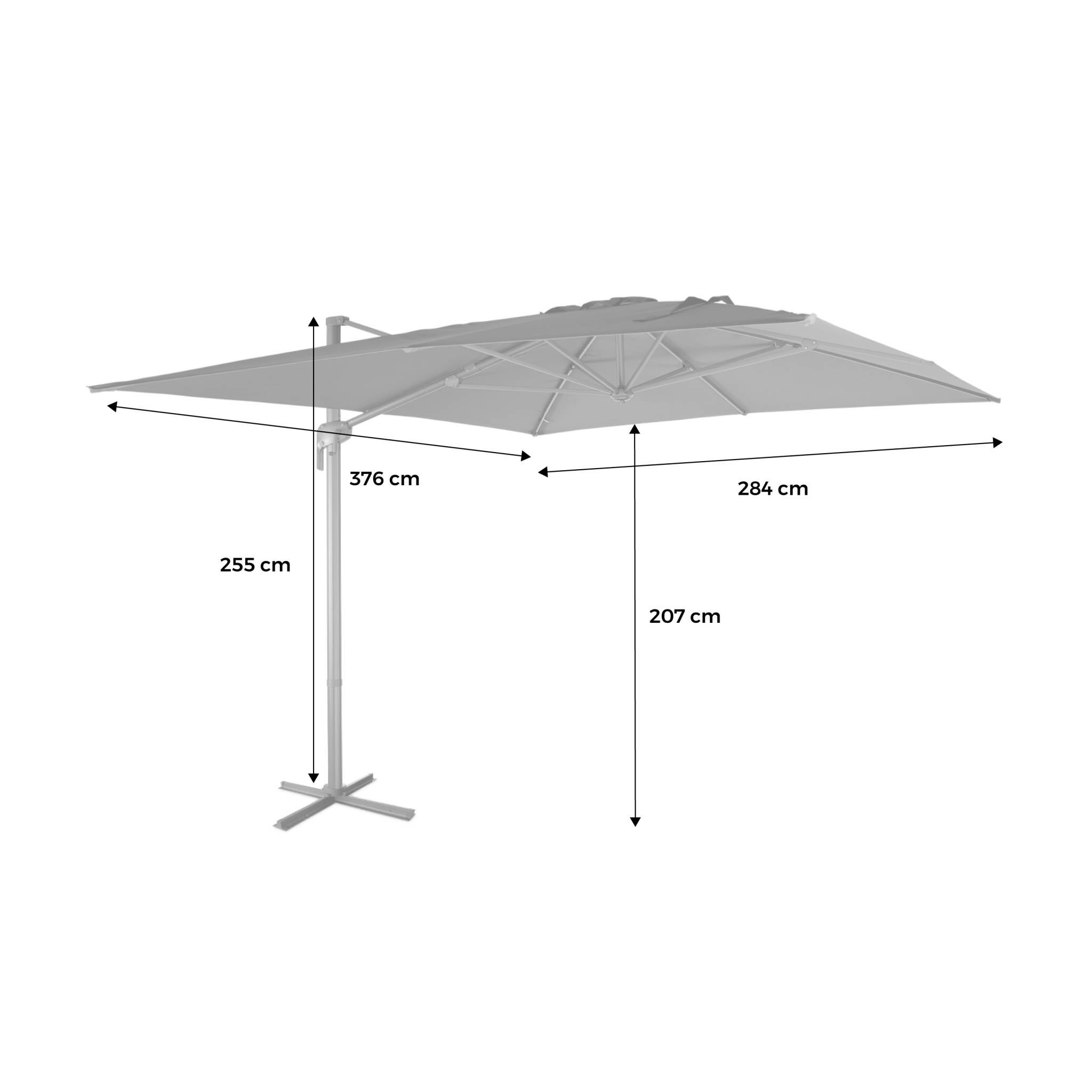 Parasol déporté rectangulaire 3x4m – Antibes – beige – parasol déporté. inclinable. rabattable et rotatif à 360° - 3