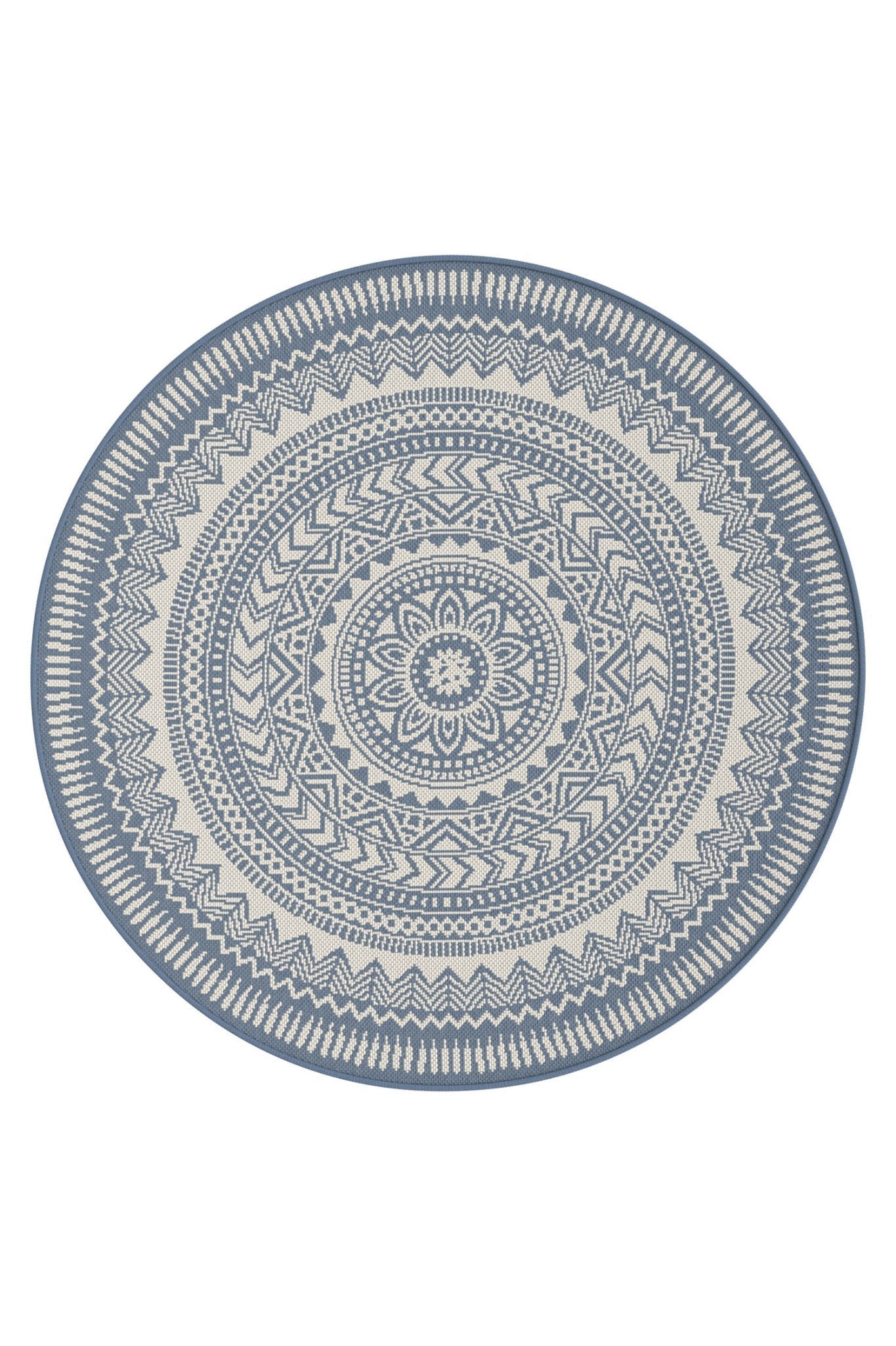 Tapis rond design intérieur extérieur MANDALA 120 cm x 120 cm | Leroy ...