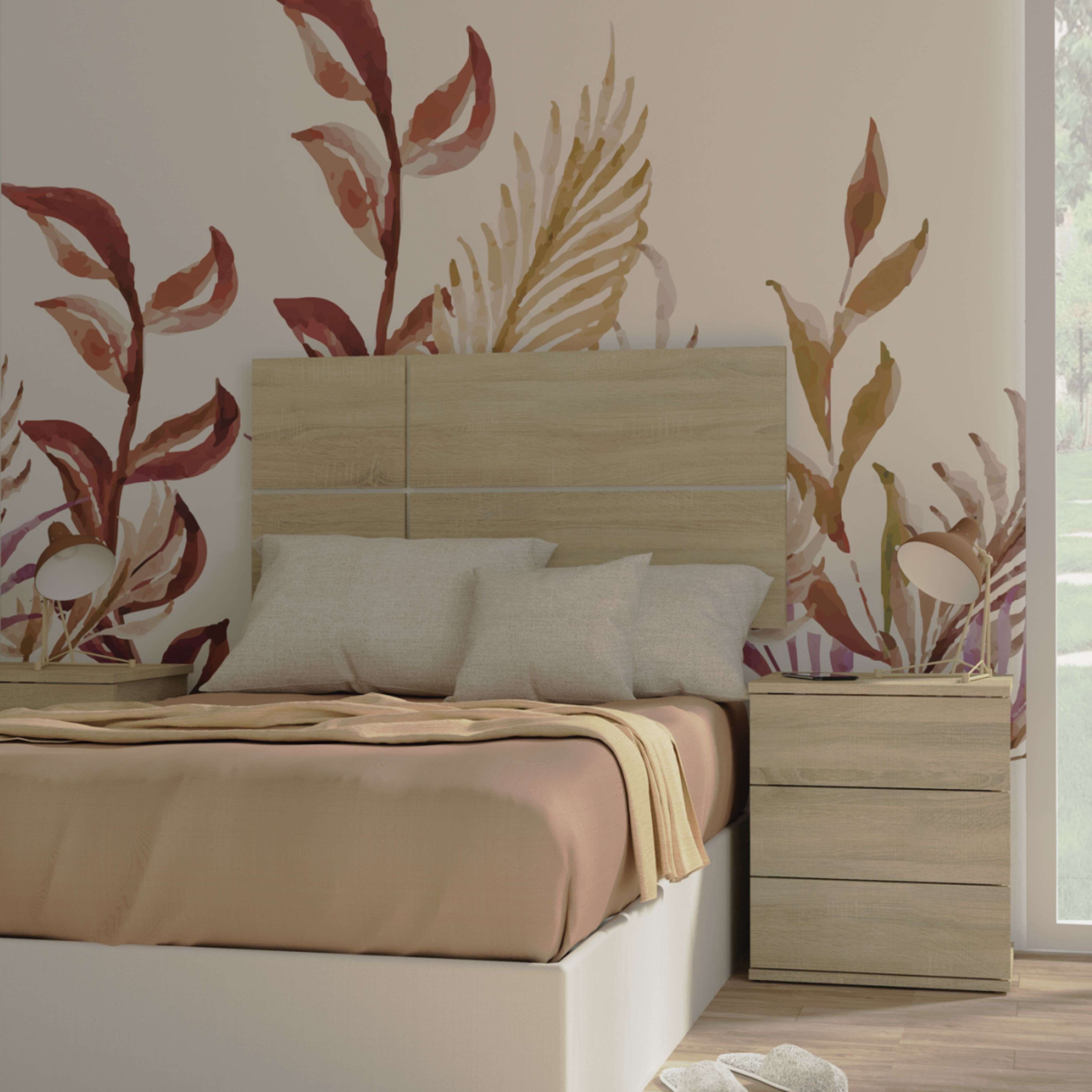 Table de chevet Dana en chêne cambrien avec 3 tiroirs, style chambre à coucher et salon, 49 x 41 x 40 cm - 4