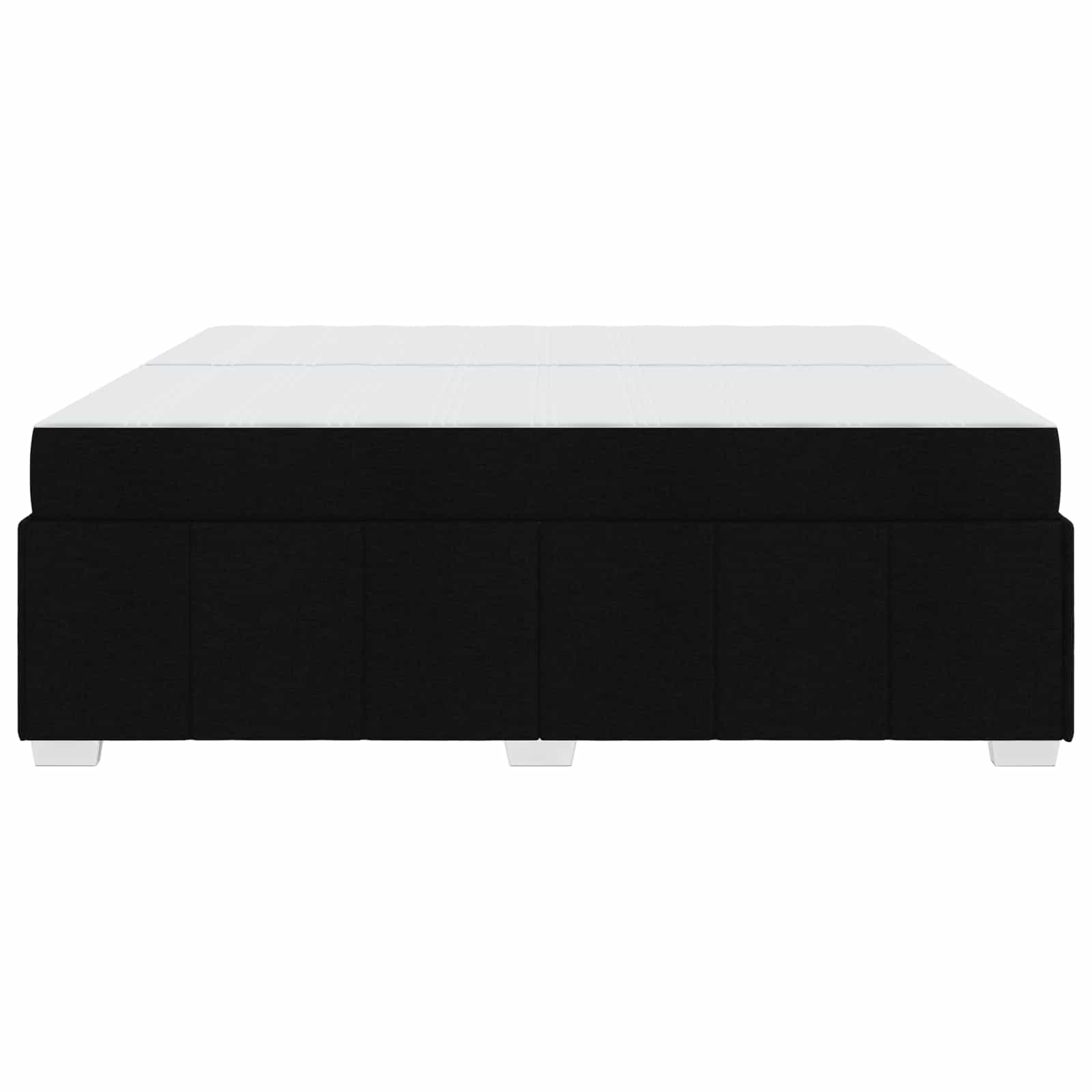 Cadre de lit avec matelas en tissu noir pour la chambre, 200 × 200 cm - 7