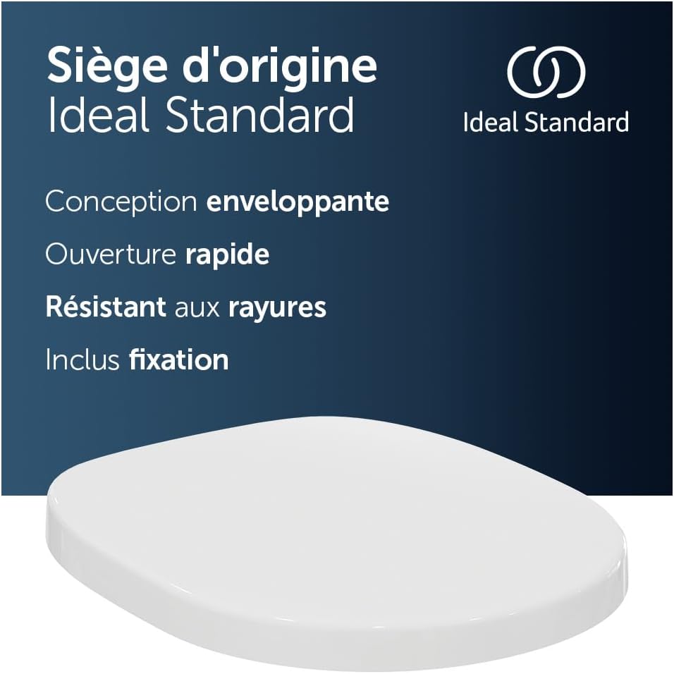 Abattant WC Ideal Standard Connect forme arrondie en duroplast blanc ...