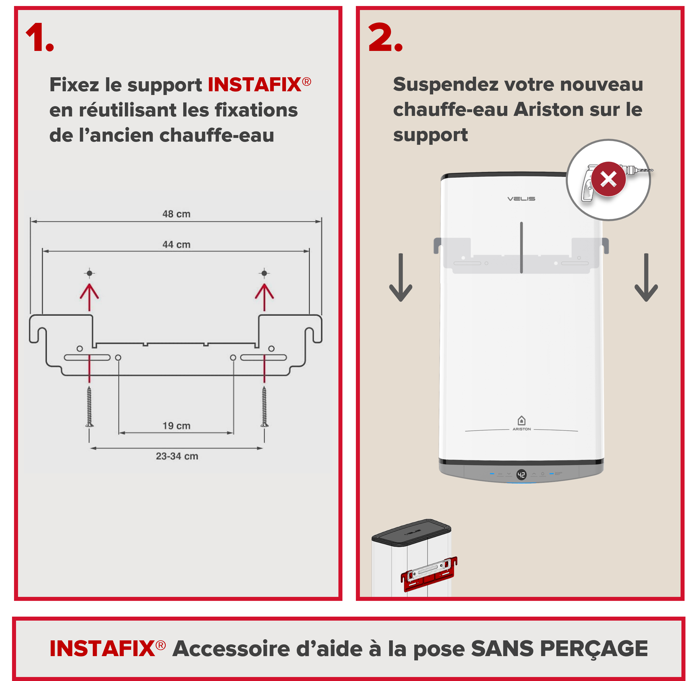 Chauffe-eau électrique Plat Multiposition Intelligent ARISTON Velis Dune 80L - Kit d'installation Inclus - 6