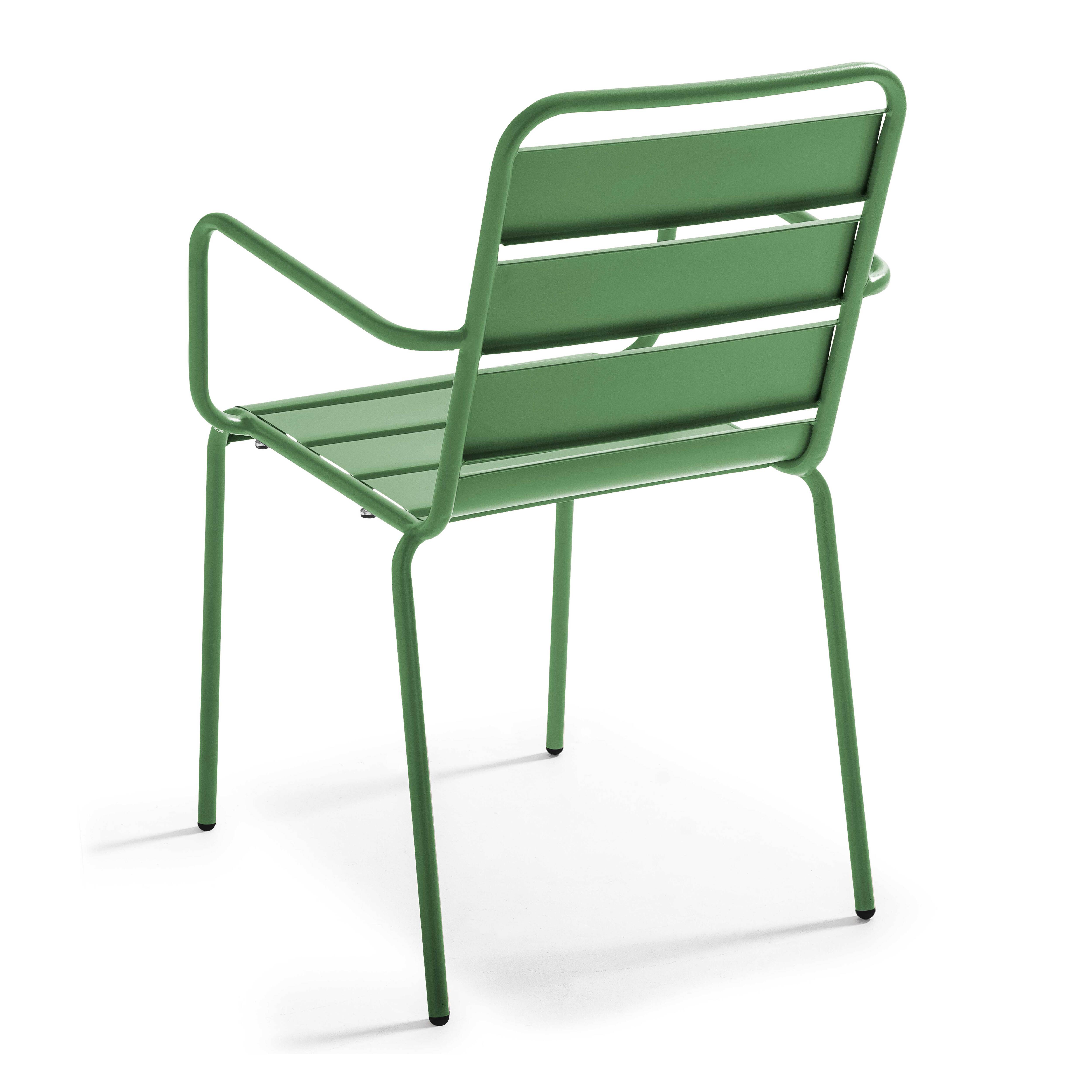 Fauteuil de jardin en métal vert cactus , Palavas - Oviala - 4