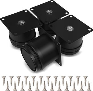 Lot De 4 Pieds De Meuble SO TECH – Noir – Hauteur 15 Cm – Plastique Solide – Idéal Surélever Meuble