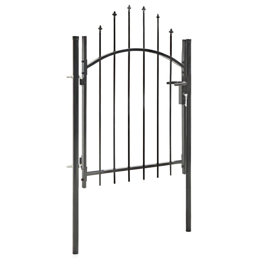 Cancello Da Giardino In Acciaio 2x4 Metri Nero - Porta Pedonale Con Design Ad Arco, Bloccabile E Antiruggine - Foto 9