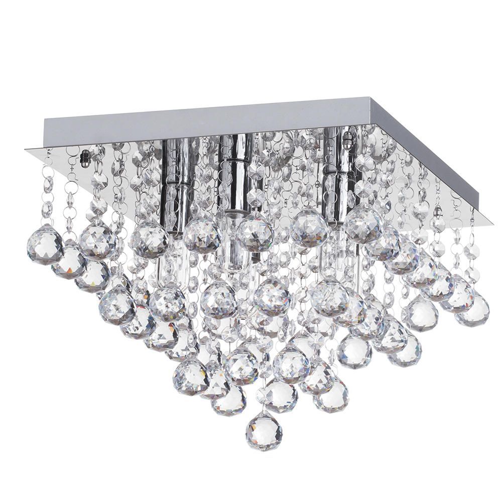 Lampa Sufitowa Wisząca Kryształowa Toolight App515-4C Square Transparentny