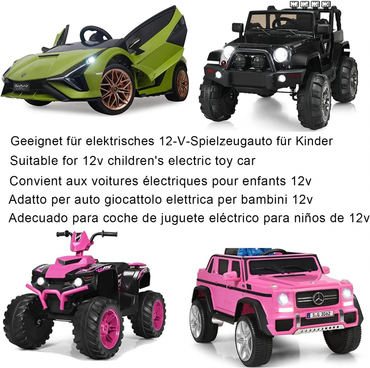Chargeur de batterie 12V pour voiture électrique pour enfants, chargeur de voiture, accessoires de chargeur de voiture 1000mA - 3