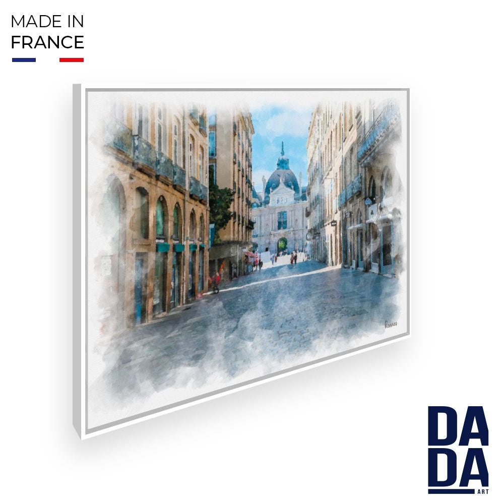 Tableau Rue de Bordeaux0 / 45x60cm / Cadre Blanc / Fabriqué en France ...