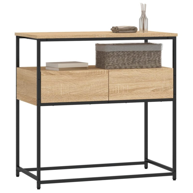 Table console chêne sonoma 75x40x75 cm bois d ingénierie - 3