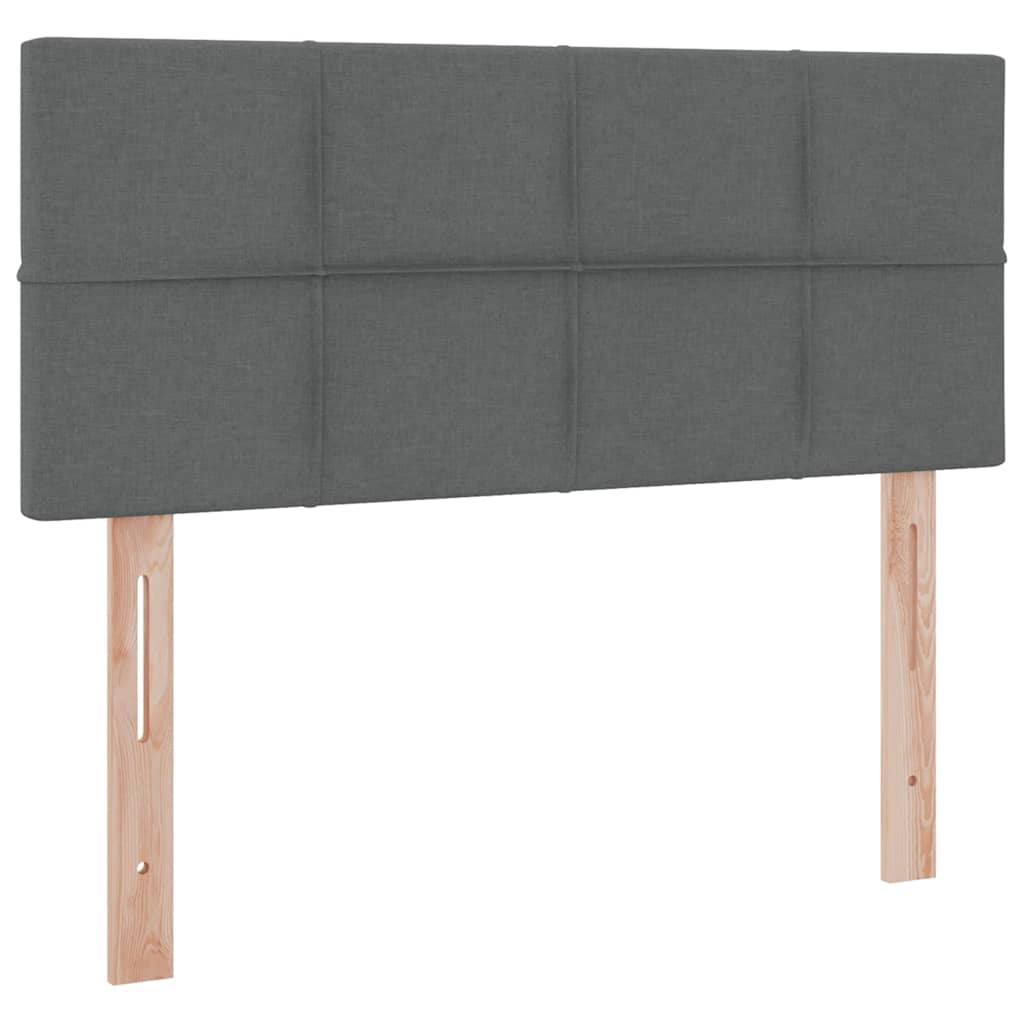 Lit avec rangement et matelas gris foncé 120 x 190 cm velours - 9