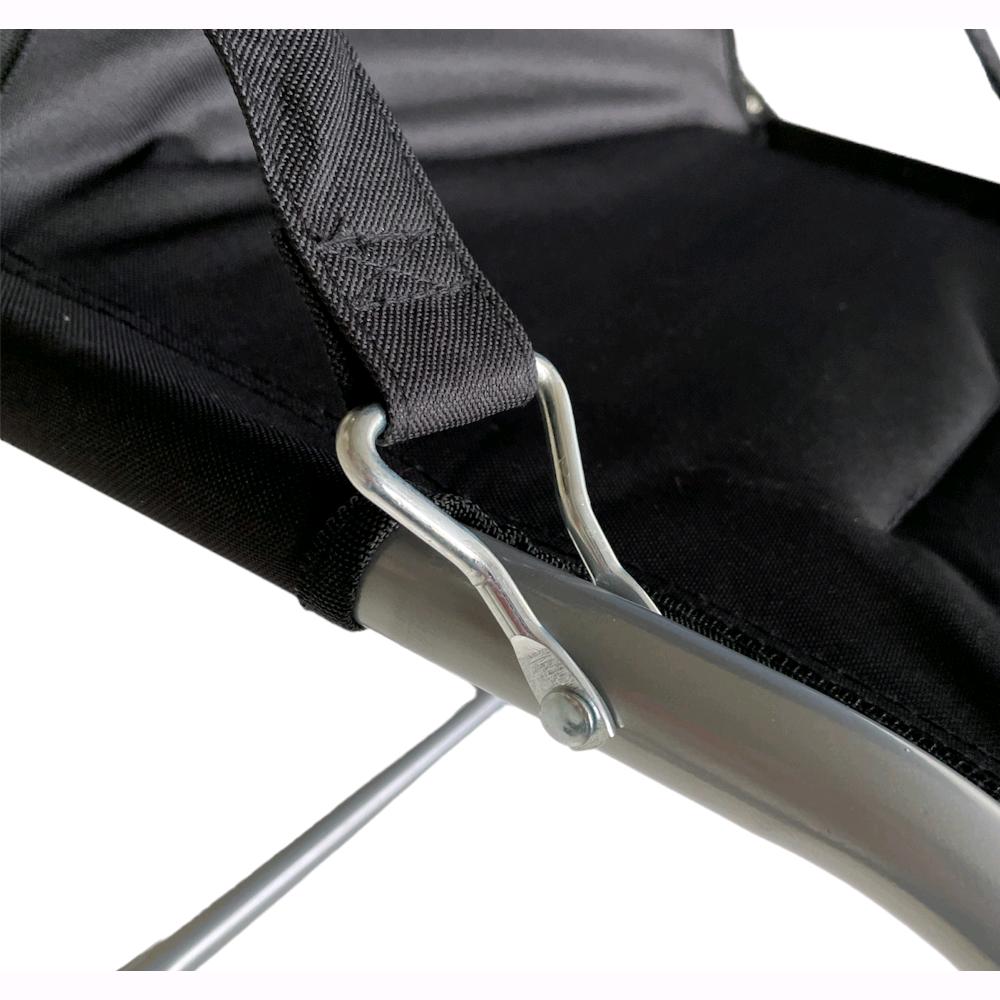 Sedia Sdraio in Acciaio con Braccioli Pieghevole Nera 60x47x92 cm Spiaggina Regolabile - 2