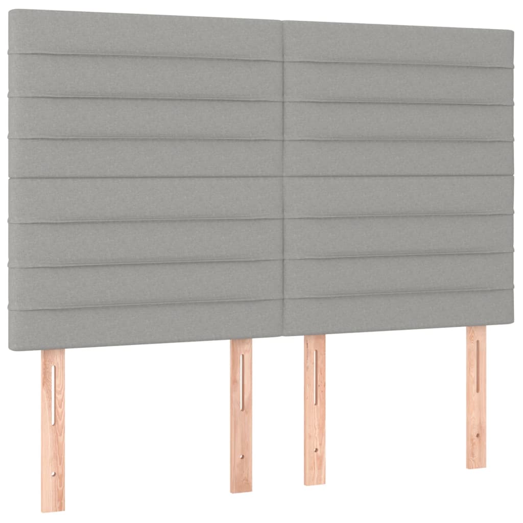 Cadre de lit sans matelas, gris clair, 140 x 190 cm, tissu - 9