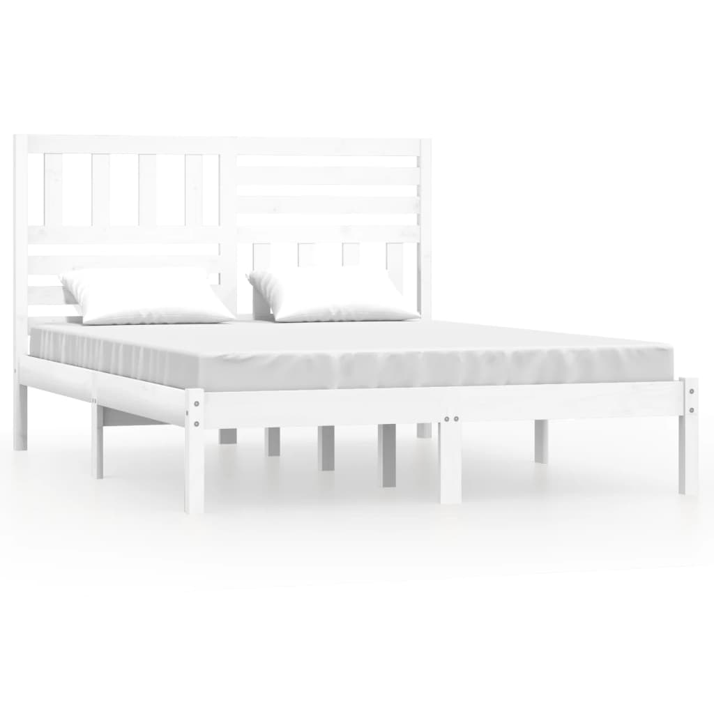 Maison Exclusive - Estrutura de cama 120x200 cm pinho maciço branco - 2