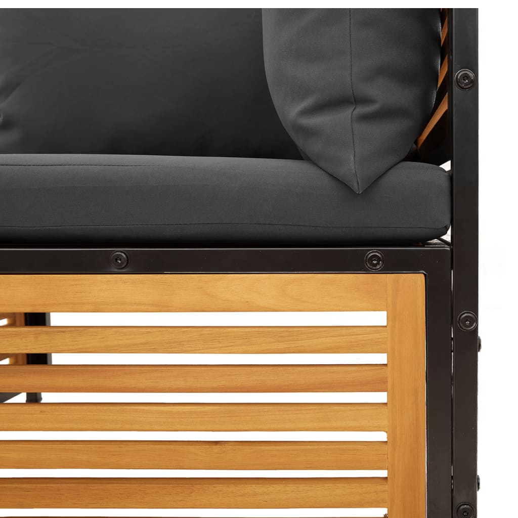 Maison Exclusive - Salon de jardin avec coussins 3 pcs bois massif d'acacia - 9