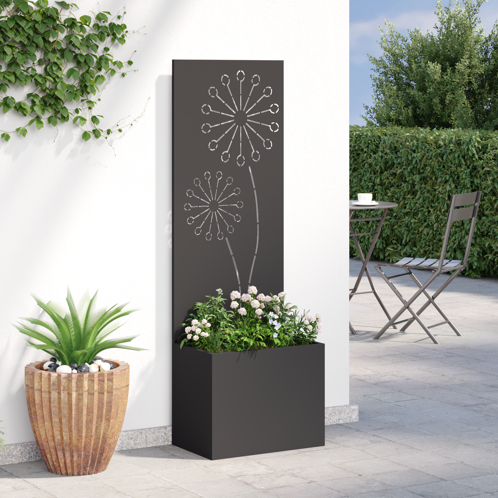 Écran de confidentialité de jardin Fretwork Noir 50 x 150 cm vidaXL - 4