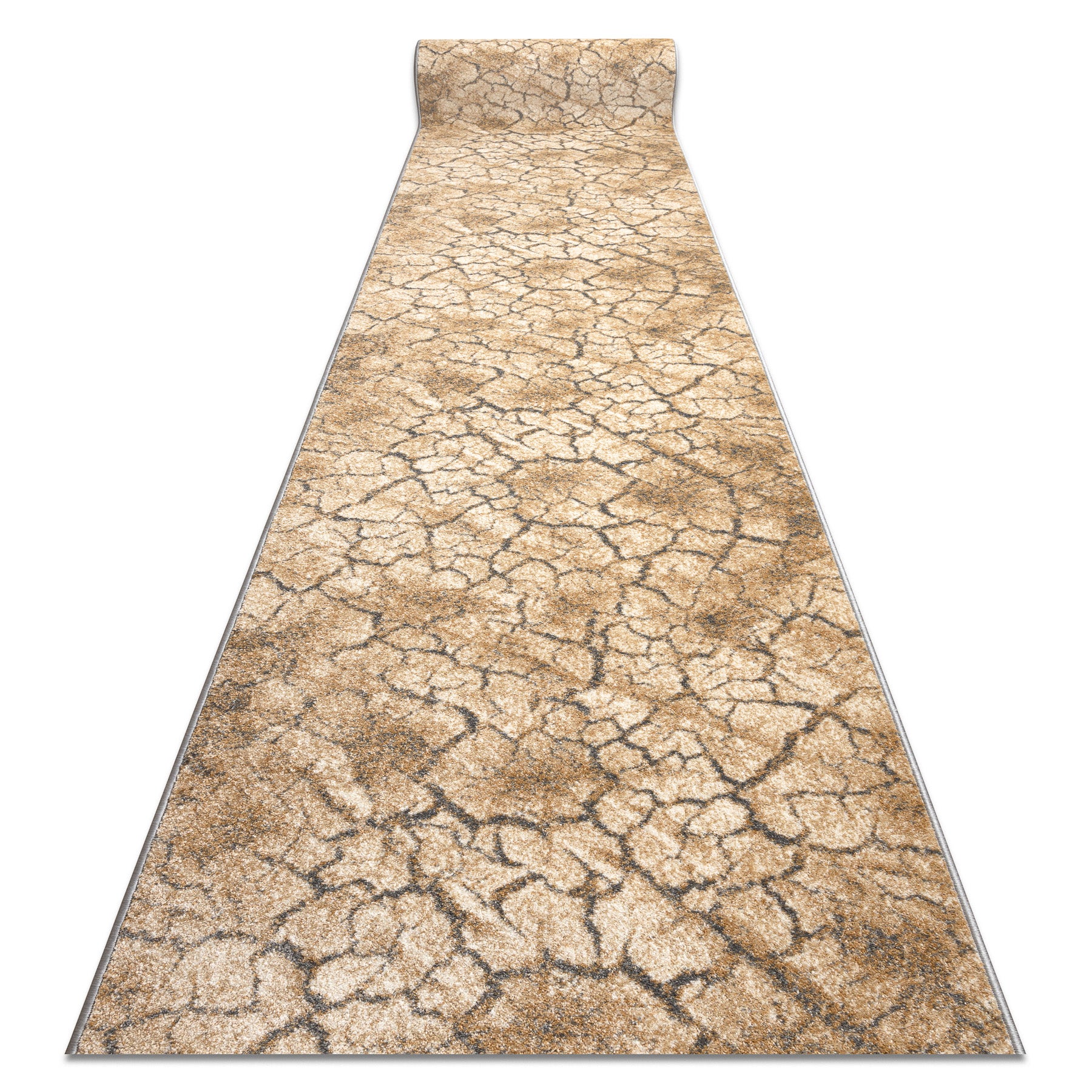 Alfombra de pasillo KARMEL Terra suelo agrietado - caramelo gris 70 cm ...
