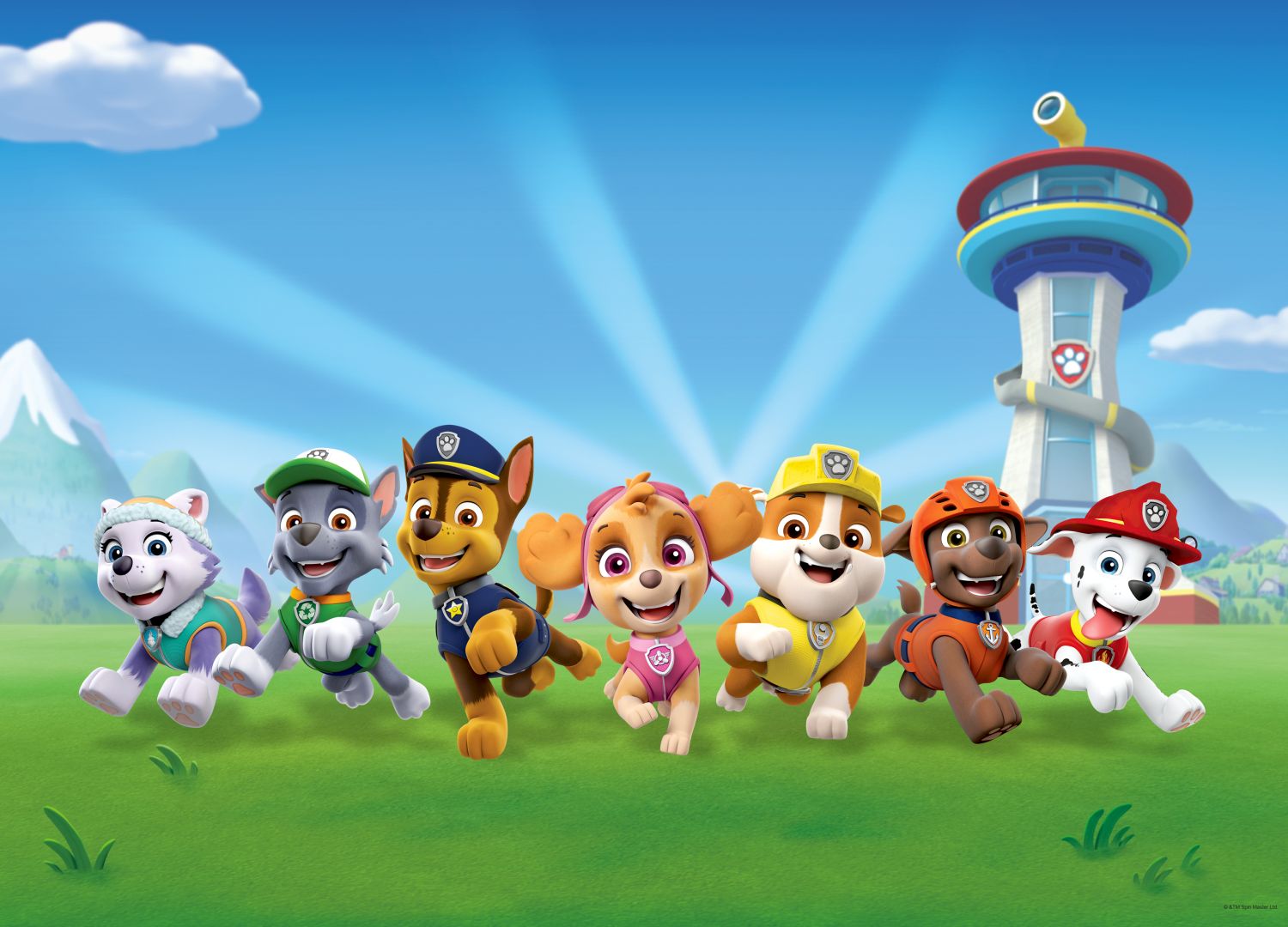 Póster decorativo paw patrol azul y verde - 160 x 110 cm - sanders & sanders
