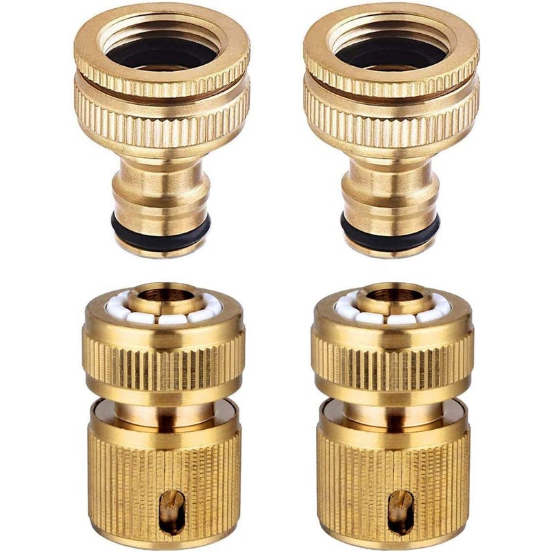 Szybkozłączka do węża ogrodowego o średnicy 1/2" i 3/4", adapter do kranu, zestaw 2 szt.