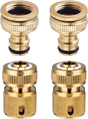 Connettore rapido per tubo da giardino, attacco per tubo da 1/2 e 3/4, adattatore per rubinetto, confezione da 2 | Leroy Merlin