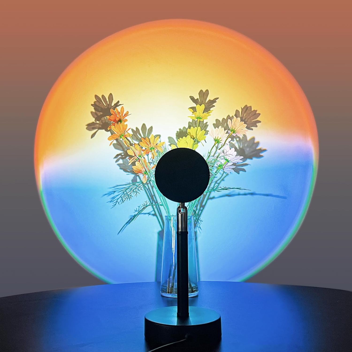 Lampada al tramonto, Lampada al tramonto, Lampada a proiezione a 16 colori con treppiede, Aura al tramonto, Lampada LED arcobaleno USB, Luce visiva romantica, Bel regalo | IT