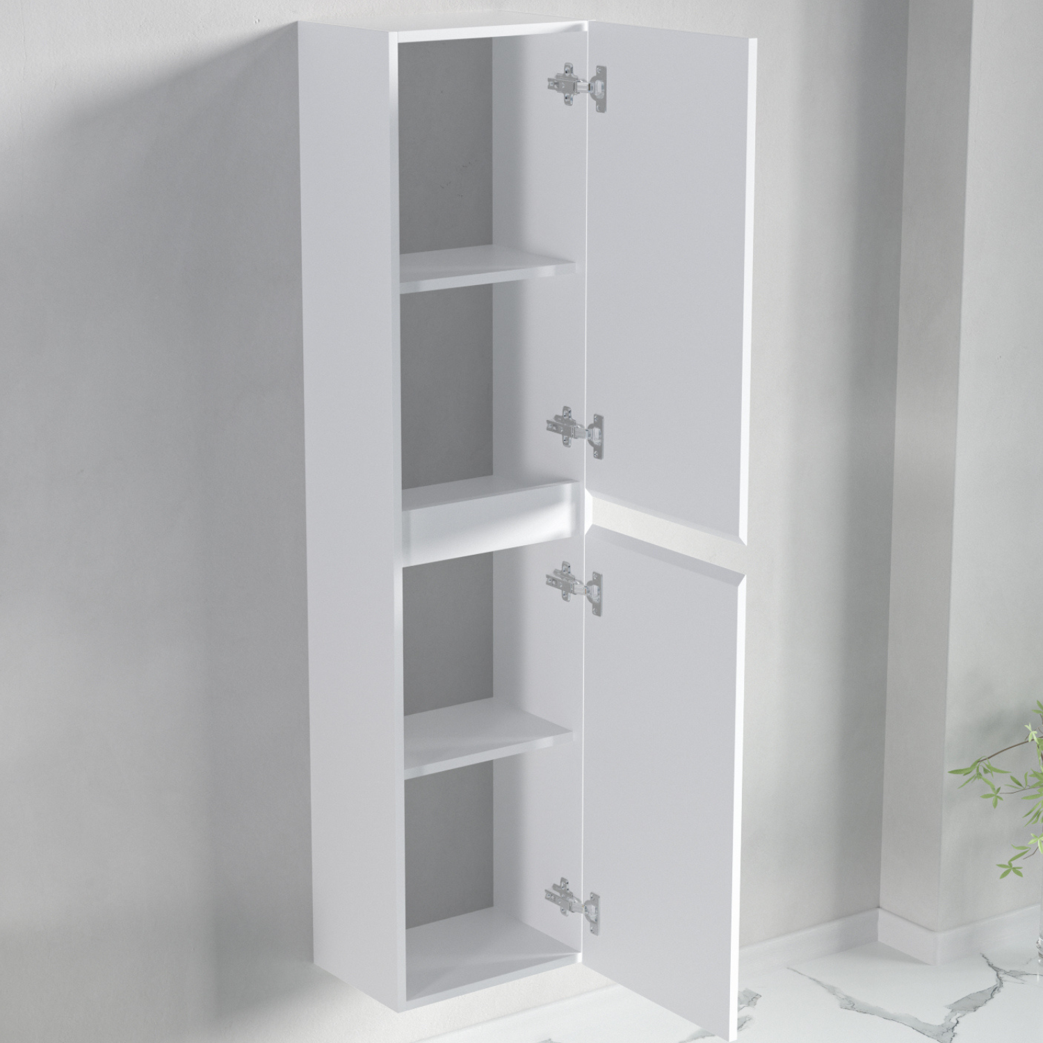 LOMAZOO colonne salle de bain Marbella blanc brillant - 140cm - 4